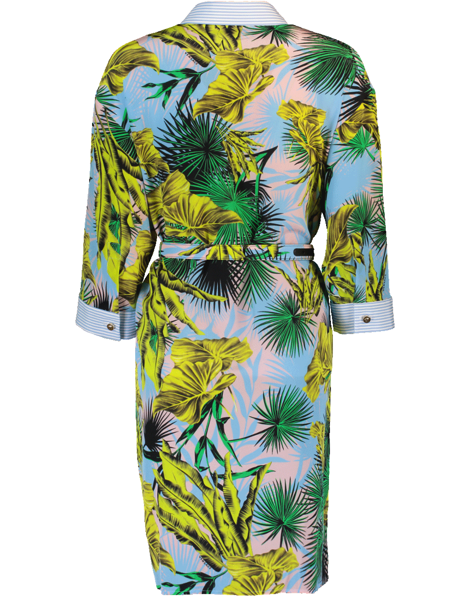 VERSACE-Palm Print Dress-