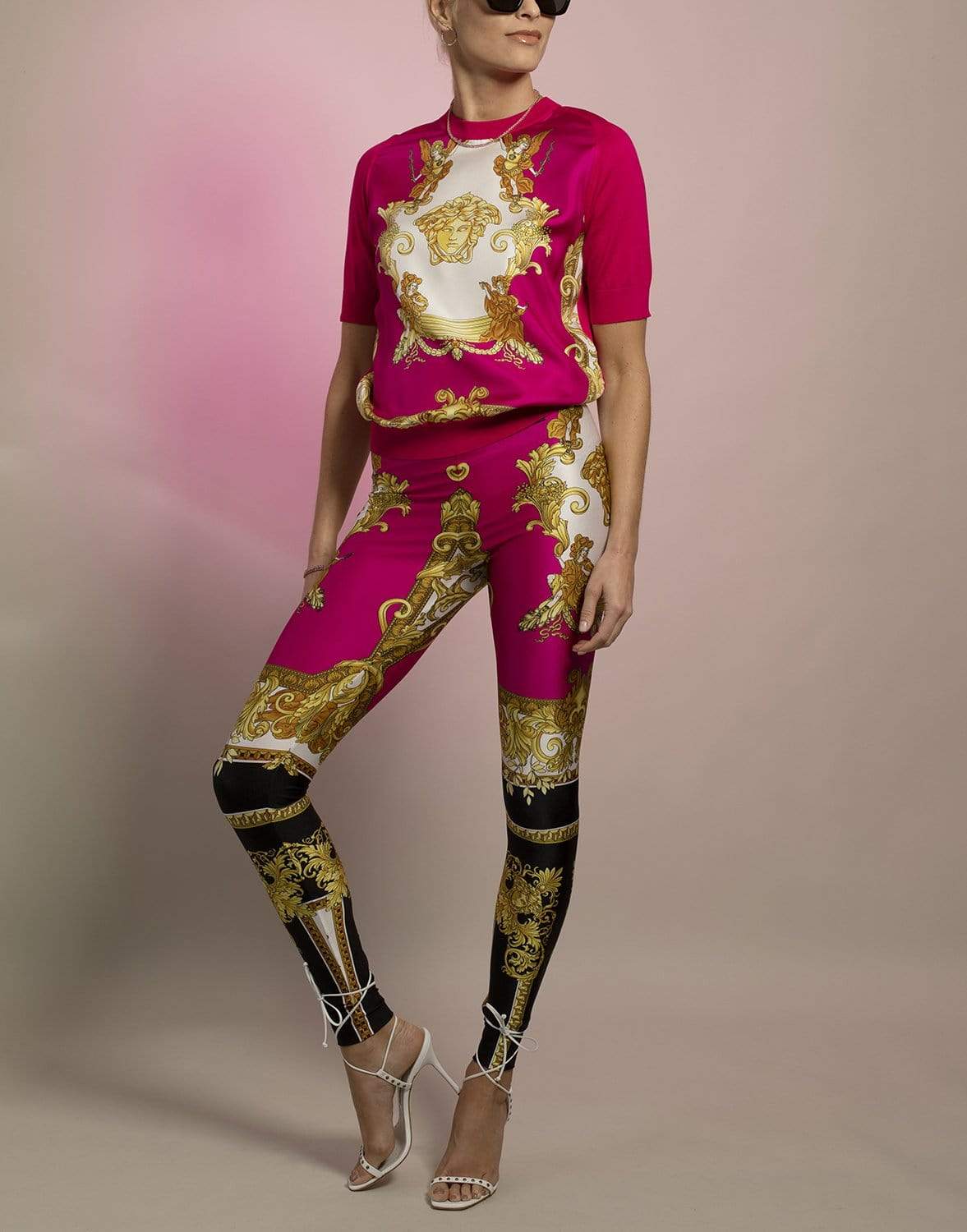 Versace Medusa Renaissance print leggings - ShopStyle