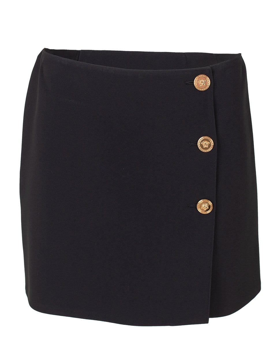 VERSACE-Gold Button Mini Skirt-