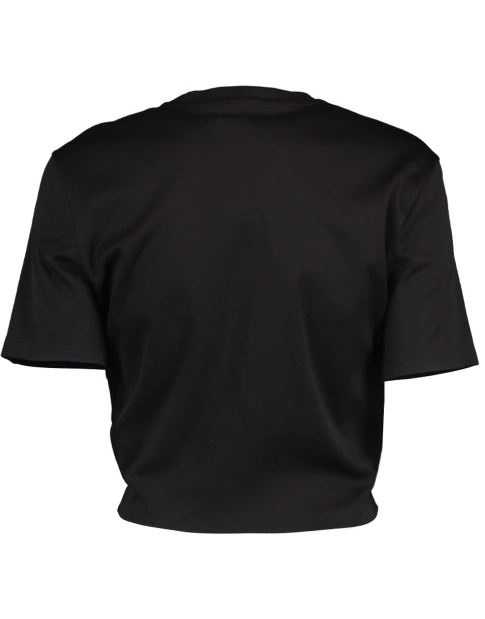 VERSACE-Safety Pin Cropped Logo T-Shirt-