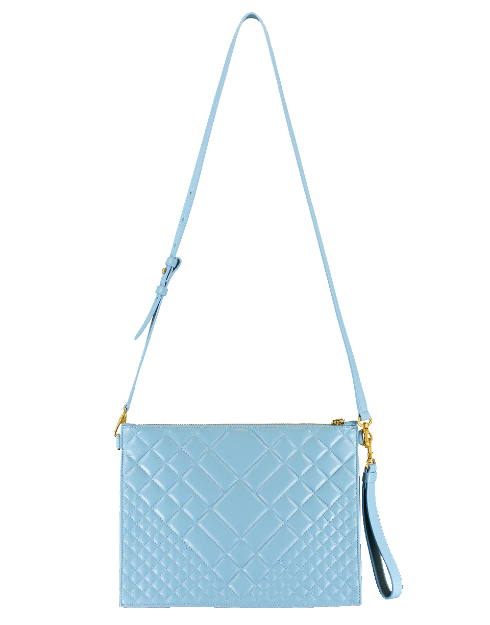 VERSACE-Quilted Chain Wristlet-DSK BLUE