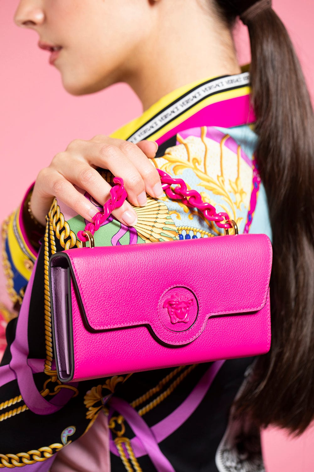 VERSACE-Mini Tonal Bag-FUXIA