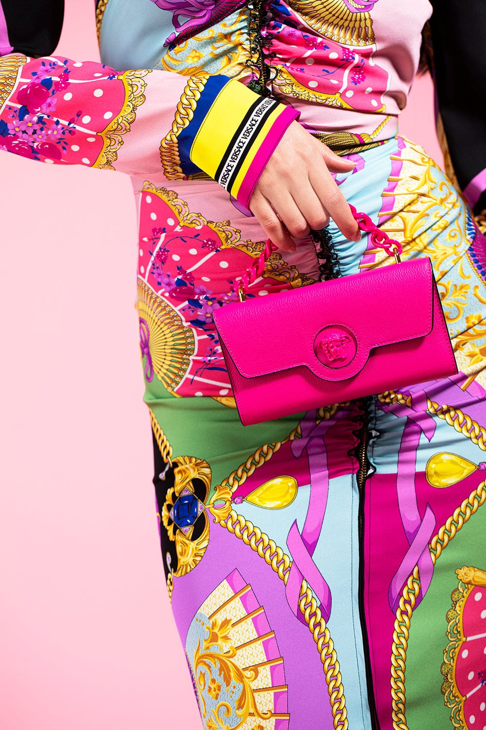 VERSACE-Mini Tonal Bag-FUXIA