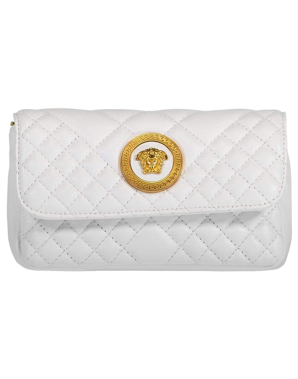 VERSACE-Mini Crossbody Quilted Leather Bag-OFFWHT