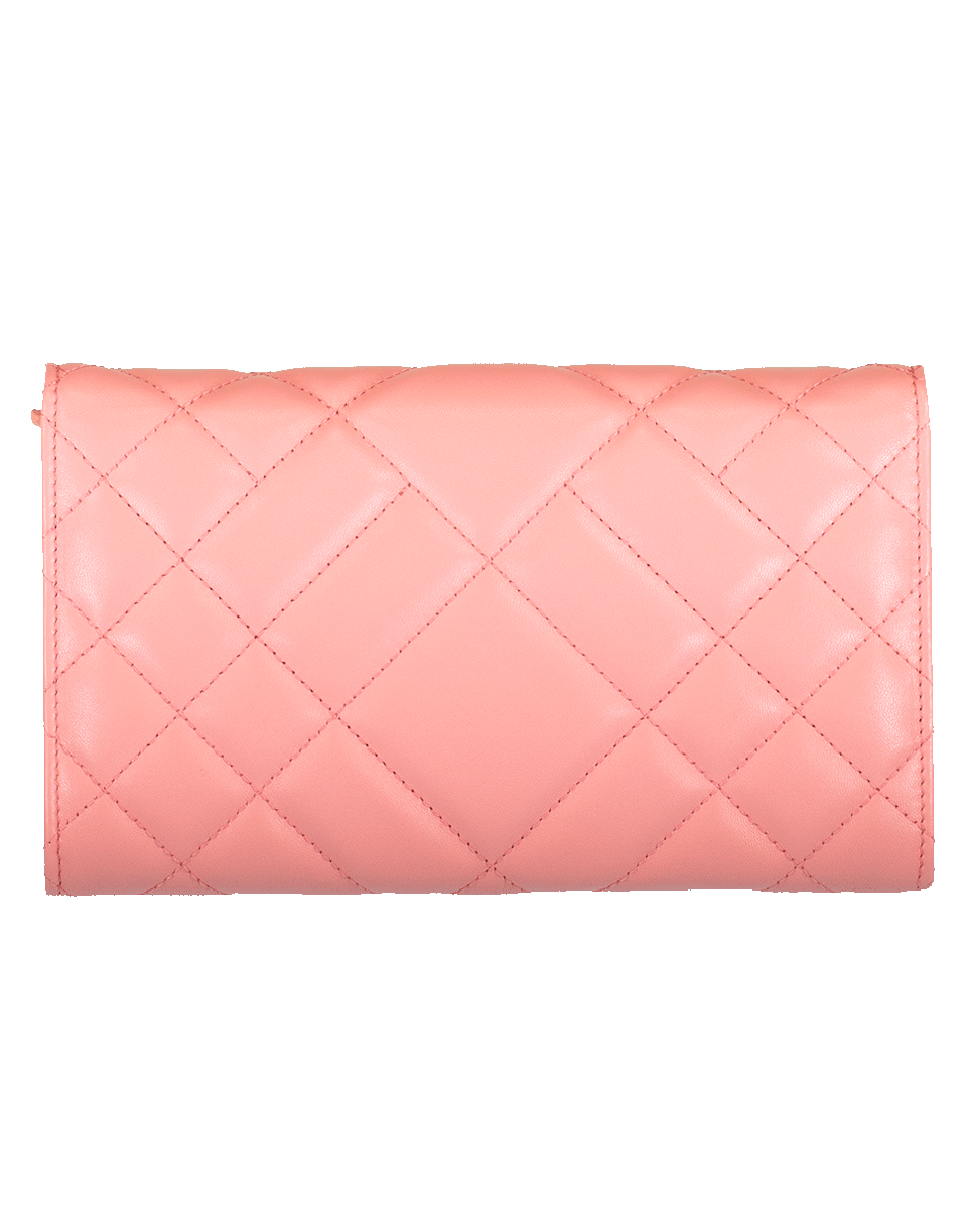 VERSACE-Quilted Chain Wallet-PINK