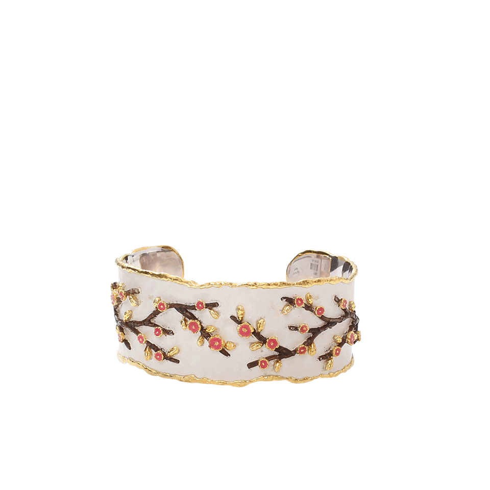 VICTOR VELYAN-Cherry Blossom Cuff Bracelet-YELLOW GOLD