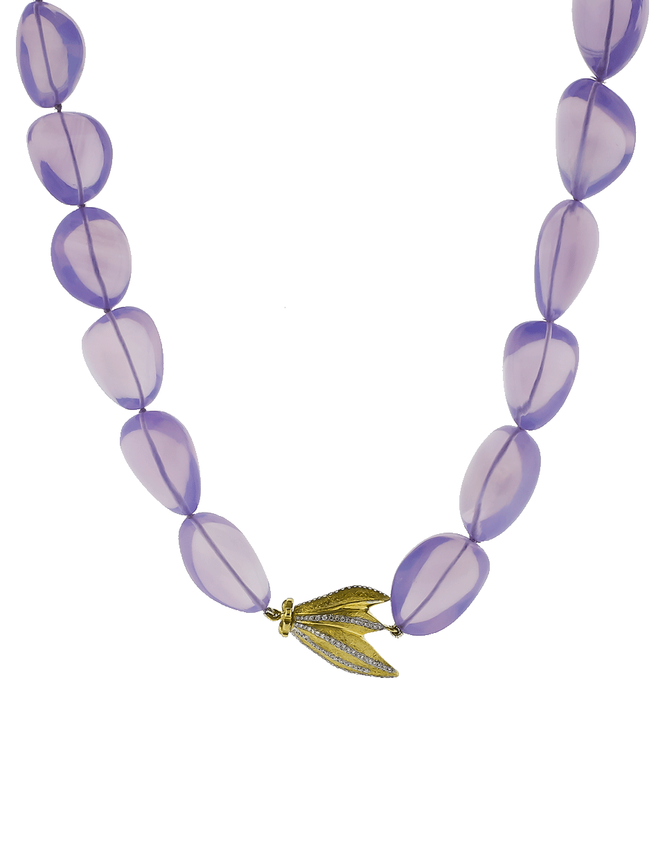 VICTOR VELYAN-Moon Quartz Beaded Necklace-YELLOW GOLD