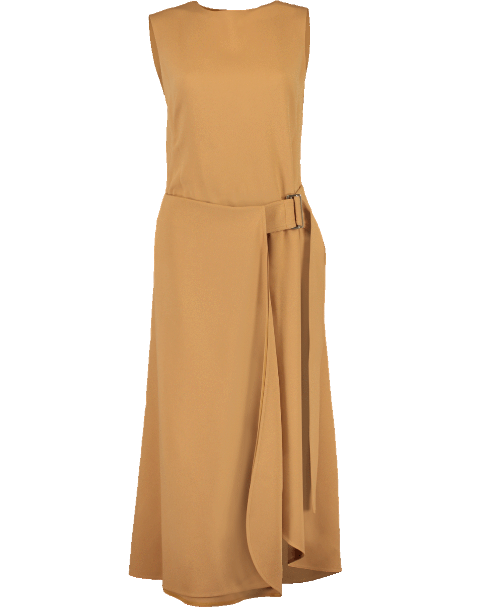 VICTORIA BECKHAM-Belted Flare Midi Dress-