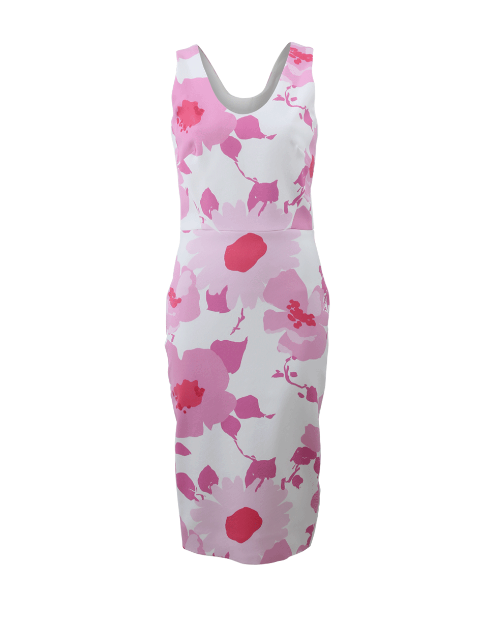 VICTORIA BECKHAM-Print Front Tank Dress-PINK