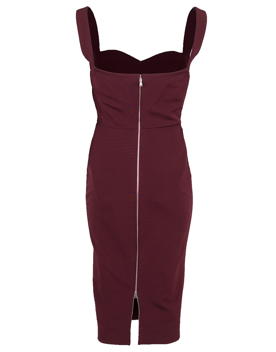 VICTORIA BECKHAM-Cami Fitted Dress-WINE