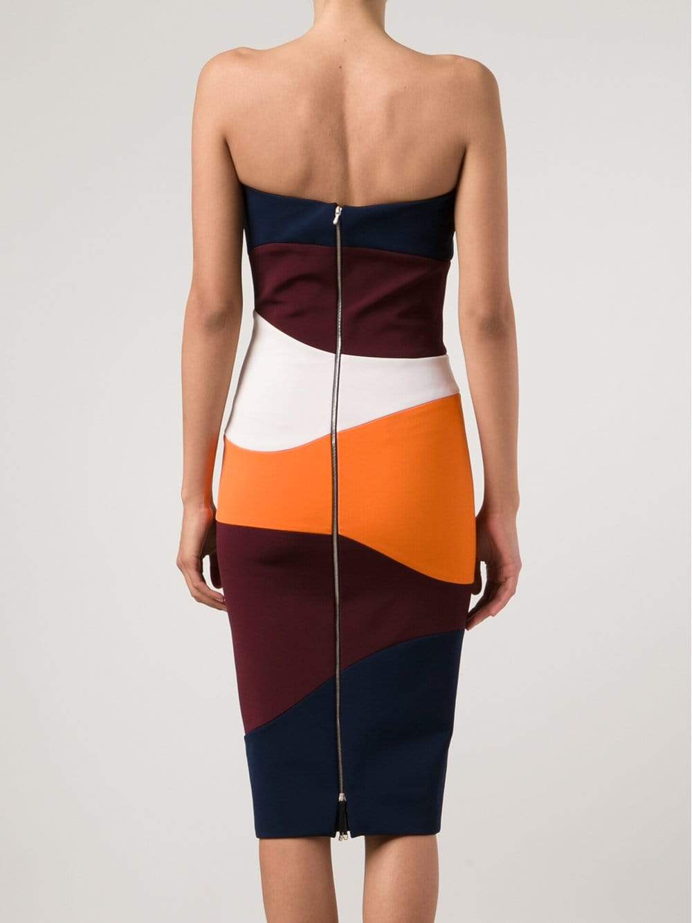 VICTORIA BECKHAM-Panelled Corset Fitted Dress-