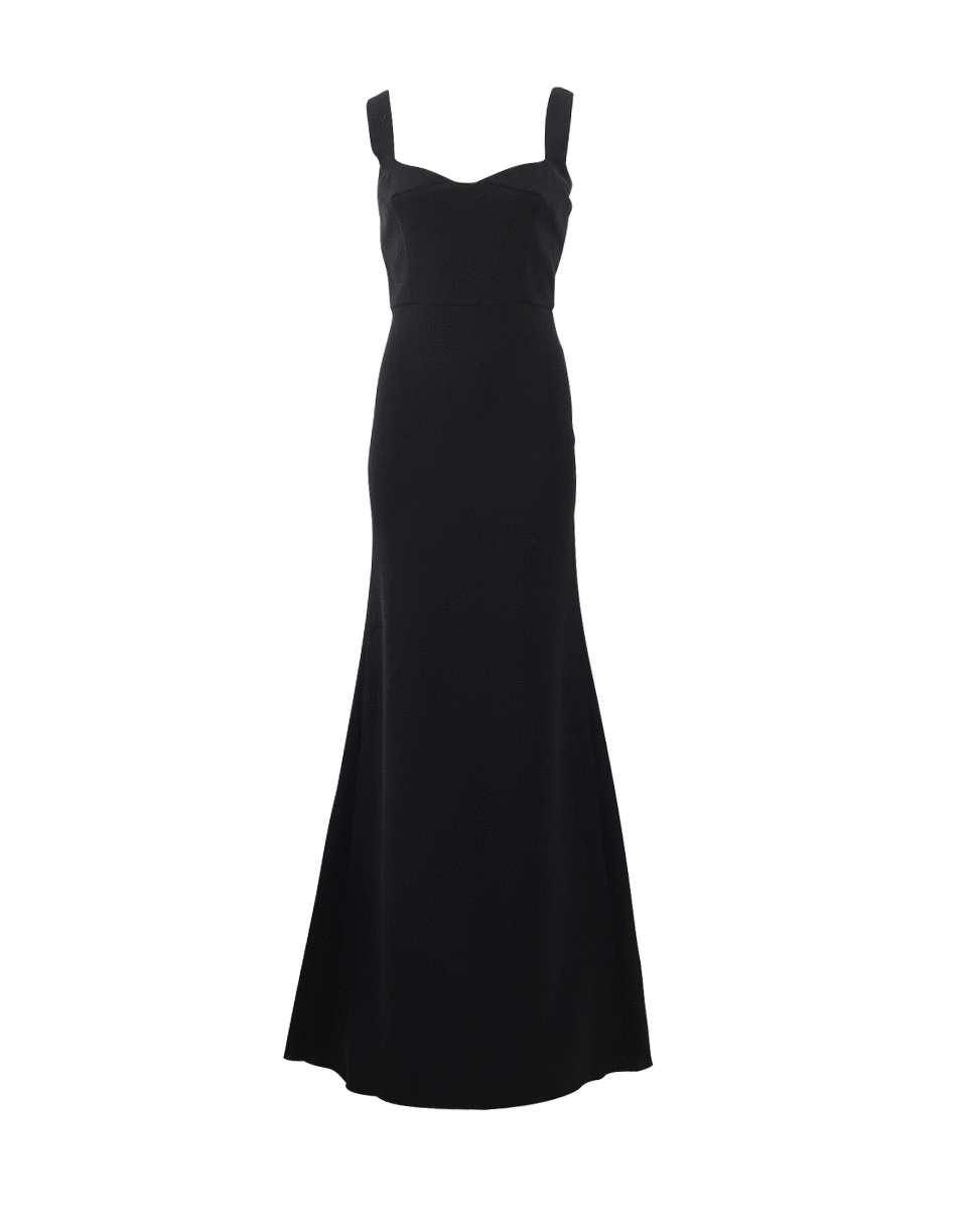 VICTORIA BECKHAM-Curve Cami Gown-BLACK