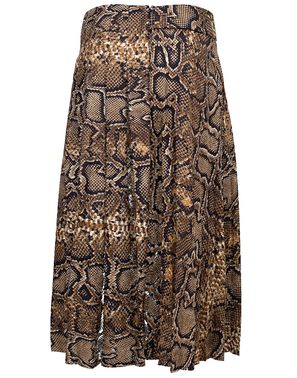 Pleated Snake Print Midi Skirt CLOTHINGSKIRTMISC VICTORIA BECKHAM   