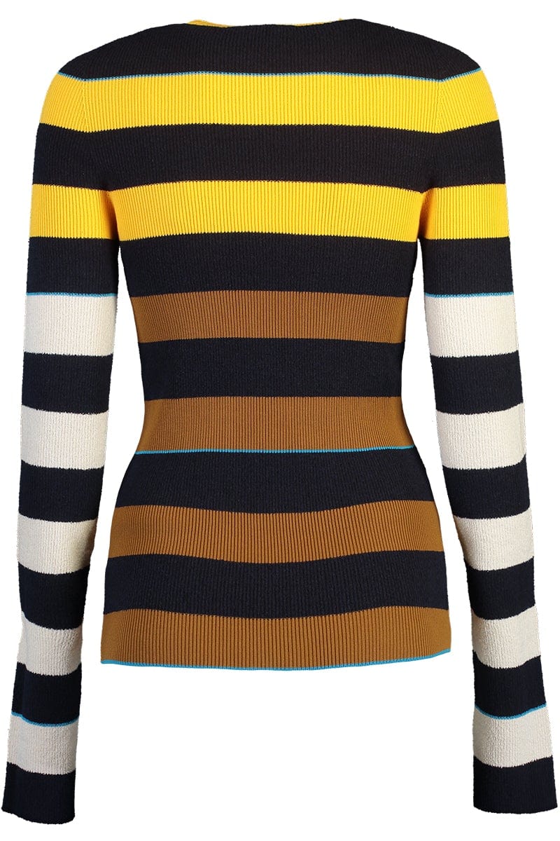 VICTORIA BECKHAM-Fitted Long Sleeve Top-