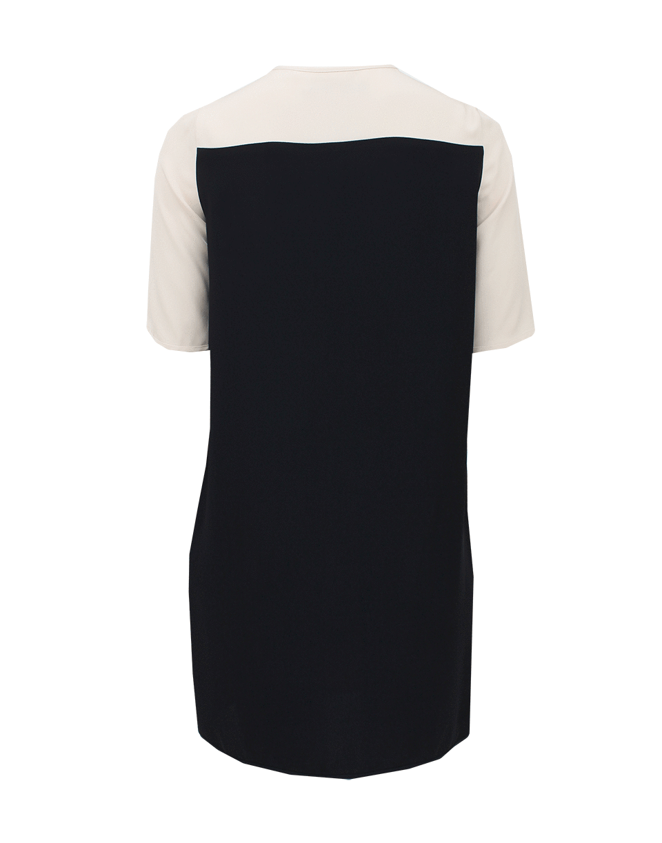 VICTORIA BY V. BECKHAM-Short Sleeve Color Block Tunic-CRM/TANG