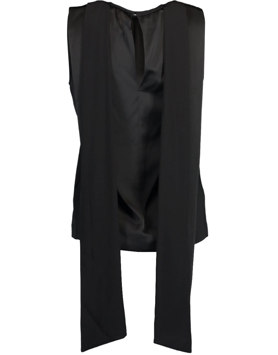 VICTORIA VICTORIA BECKHAM-Black Satin Crepe Tie Back Top-