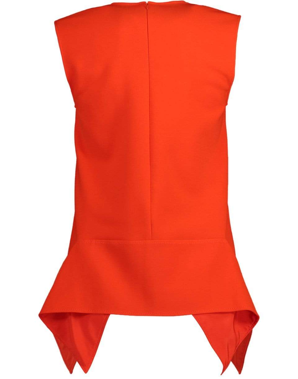 VICTORIA VICTORIA BECKHAM-Flame Red Draped Shell Top-