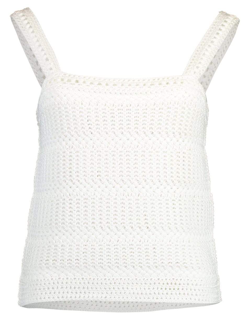 VINCE-Optic White Crochet Camisole-