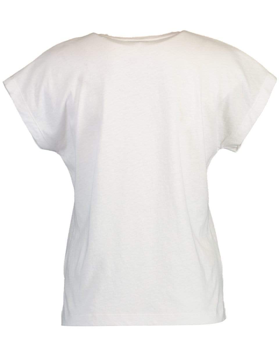 VINCE-Optic White Relaxed Short Sleeve Dolman Top-