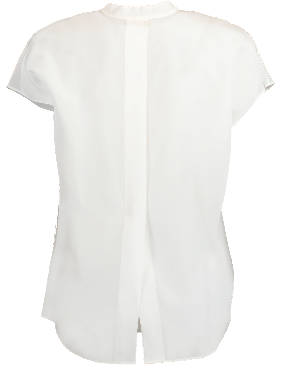 Optic White Back Slit Popover Blouse CLOTHINGTOPT-SHIRT VINCE   