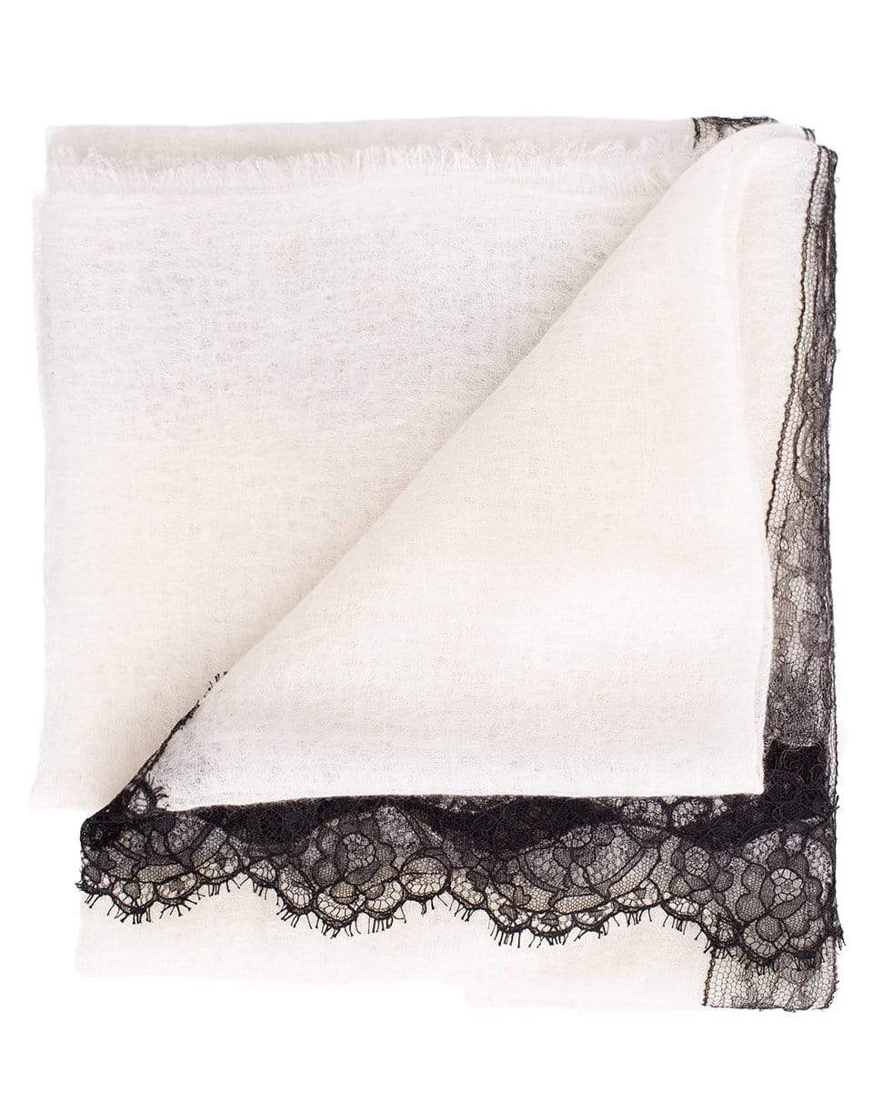 VINTAGE SHADES-Contrast Lace Shawl-IVORY