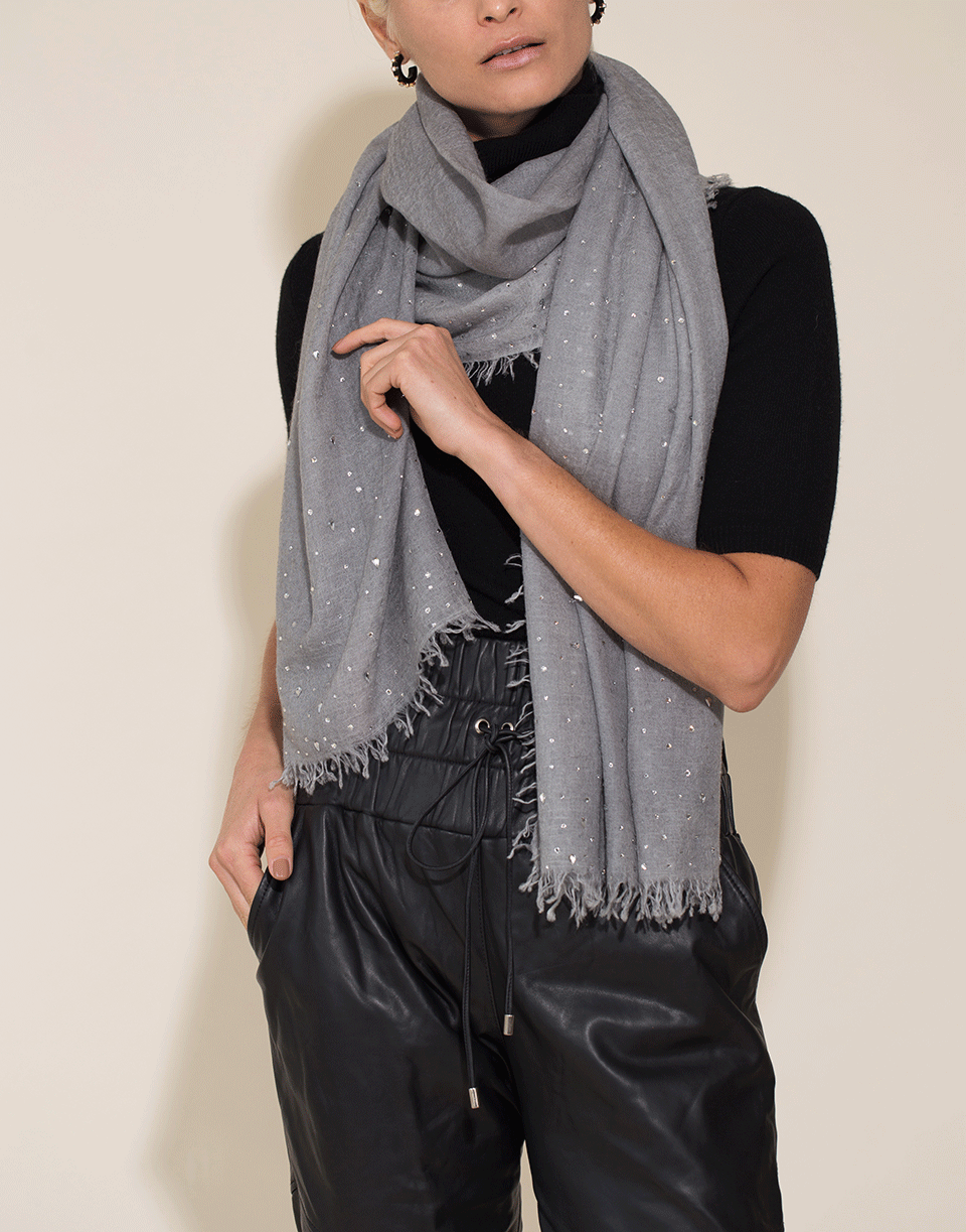 VINTAGE SHADES-Crystal Cashmere Scarf-MED GRY