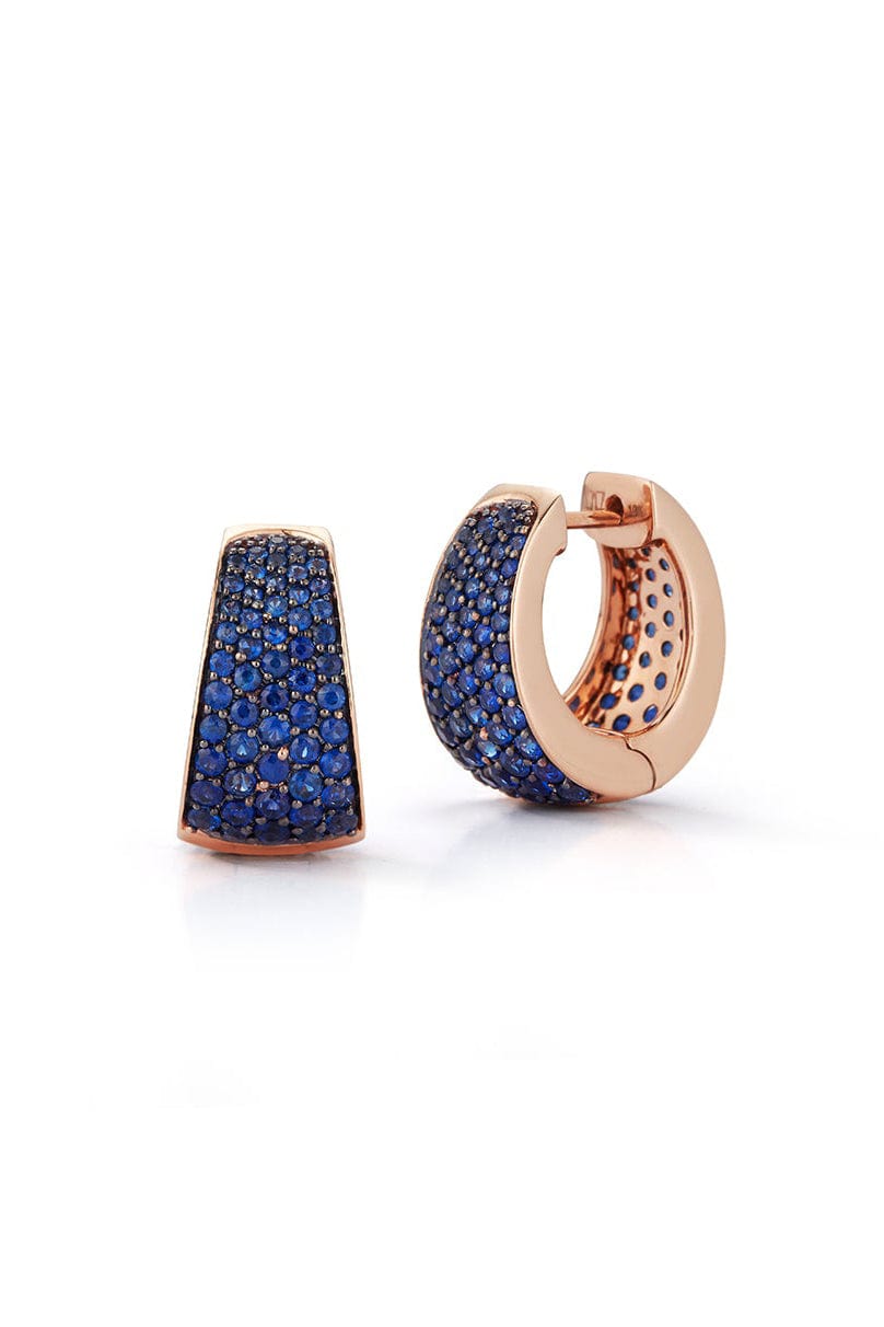 WALTERS FAITH-Lytton Blue Sapphire Tapering Hoops-ROSE GOLD