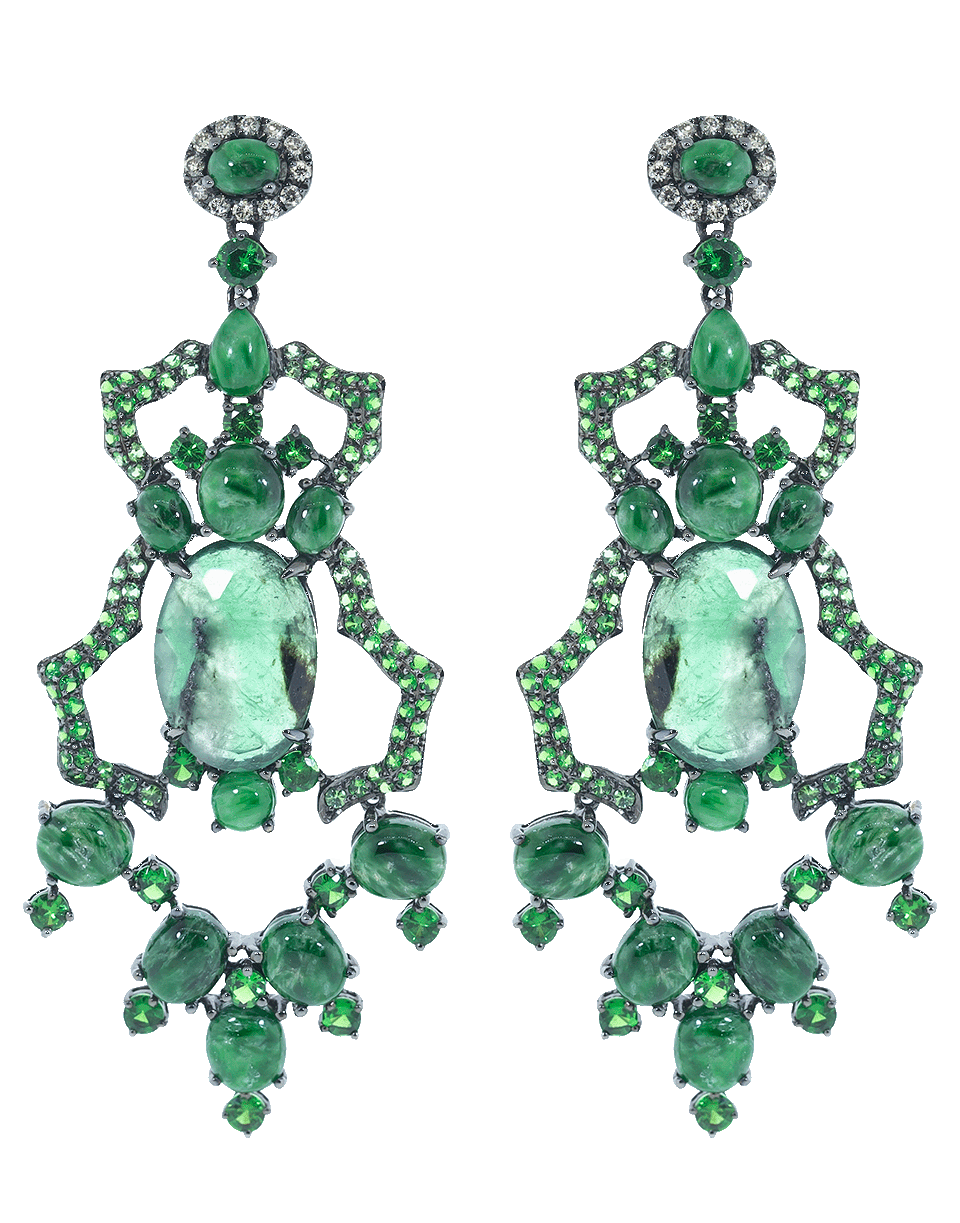 Emerald and Jade Chandelier Earrings JEWELRYFINE JEWELEARRING WENDY YUE   
