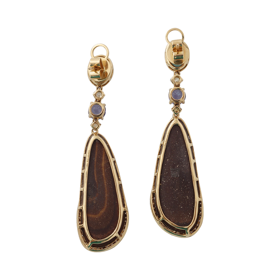 WENDY YUE-Opal And Apatite Drop Earrings-YELLOW GOLD