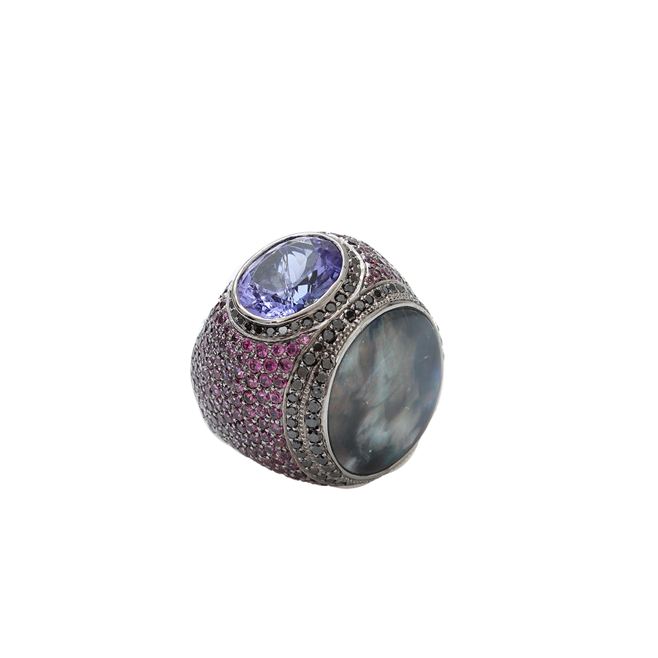WENDY YUE-Opal Ring-BLKGOLD