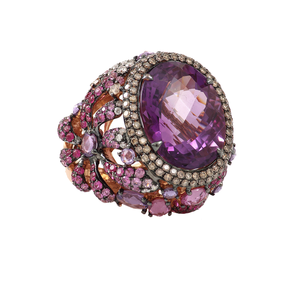 WENDY YUE-Amethyst Ring-ROSE GOLD