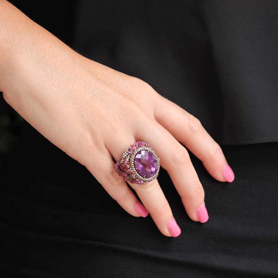 WENDY YUE-Amethyst Ring-ROSE GOLD