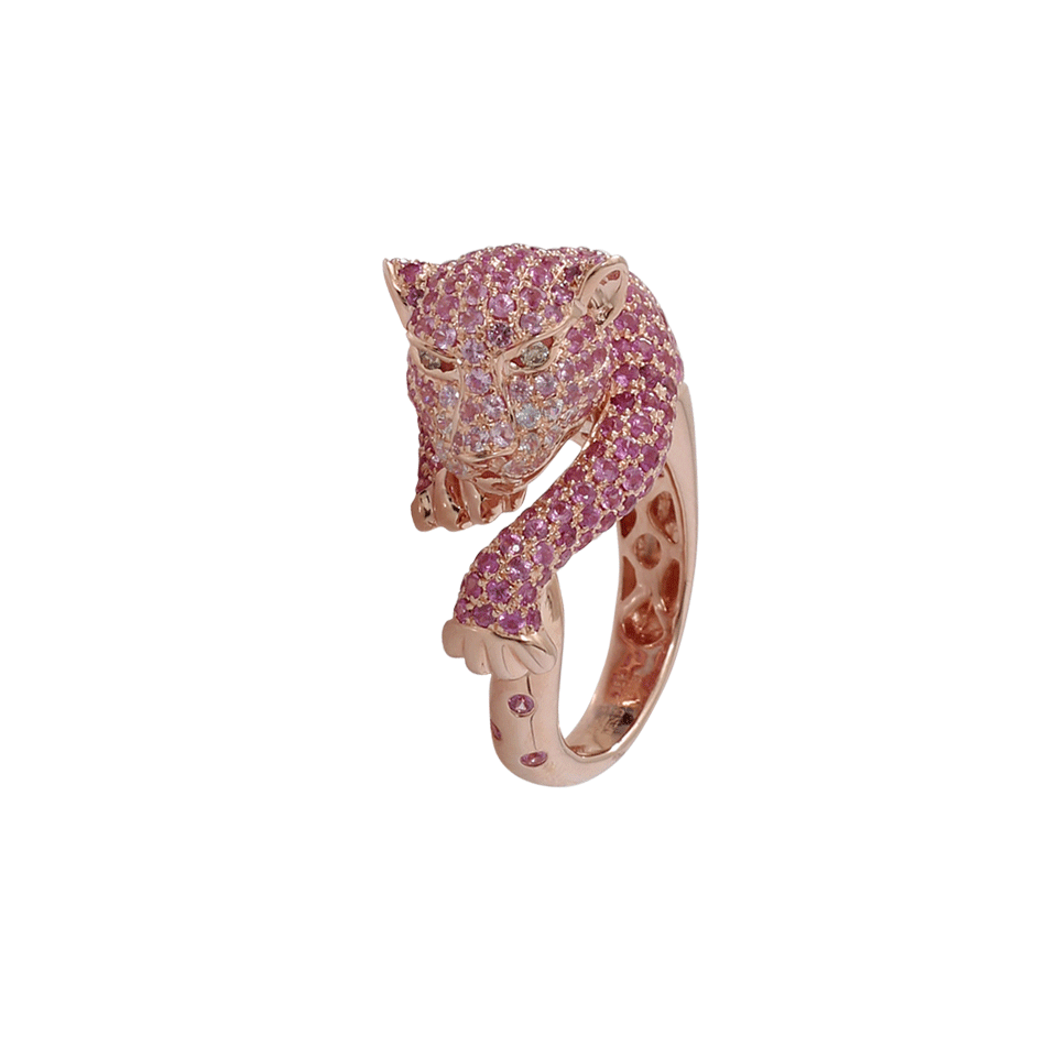 WENDY YUE-Pink Sapphire Panther Ring-SILVER