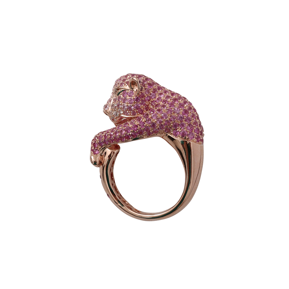 WENDY YUE-Pink Sapphire Panther Ring-SILVER