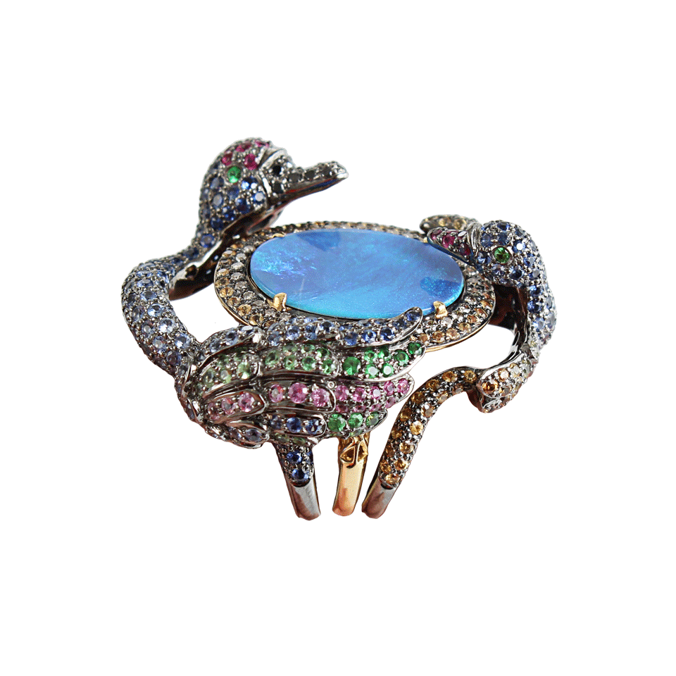 Boulder Opal Swan Ring JEWELRYFINE JEWELRING WENDY YUE   