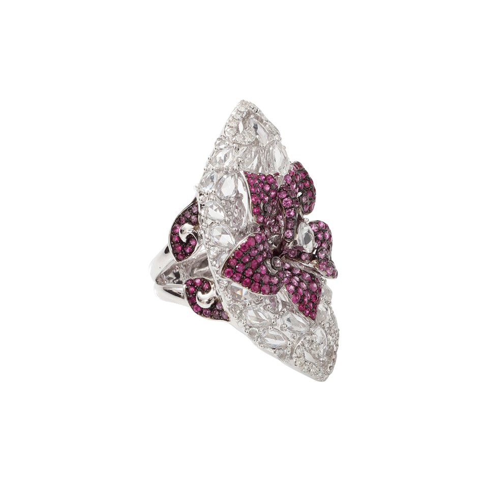 WENDY YUE-Pink And White Sapphire Ring-WHITE GOLD