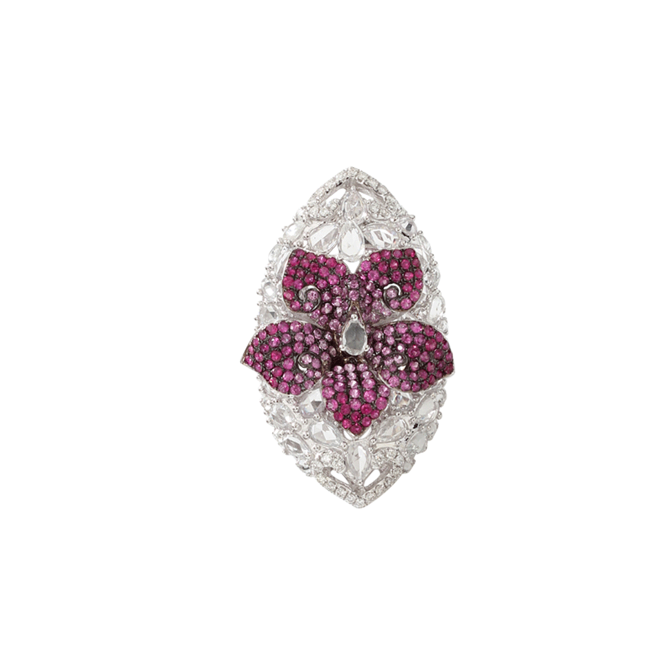 WENDY YUE-Pink And White Sapphire Ring-WHITE GOLD