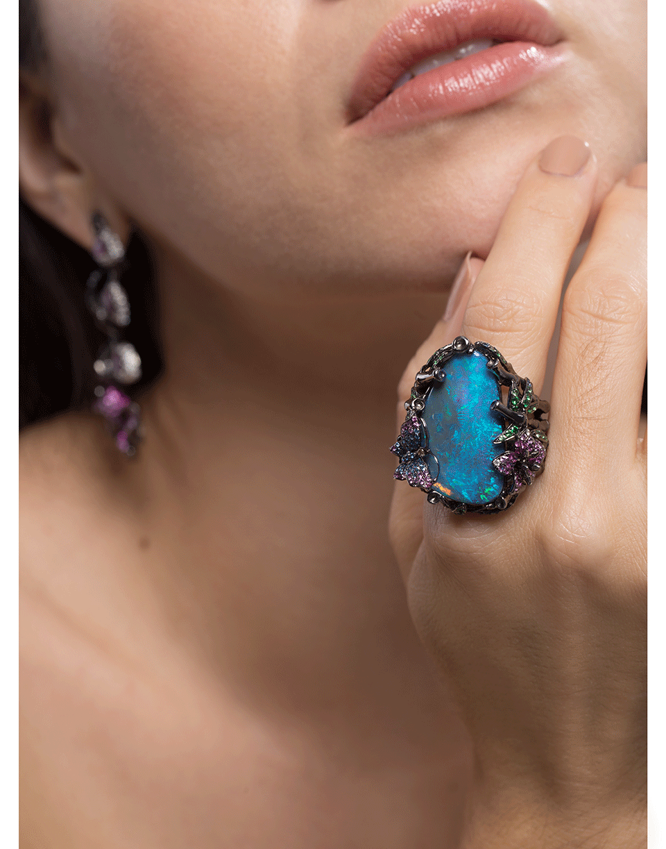 WENDY YUE-Butterfly Opal Ring-WHITE GOLD