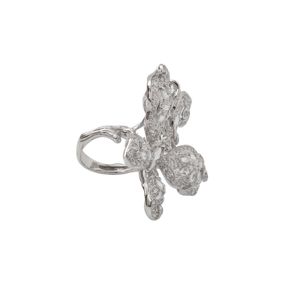 WENDY YUE-Diamond And Sapphire Butterfly Ring-WHITE GOLD