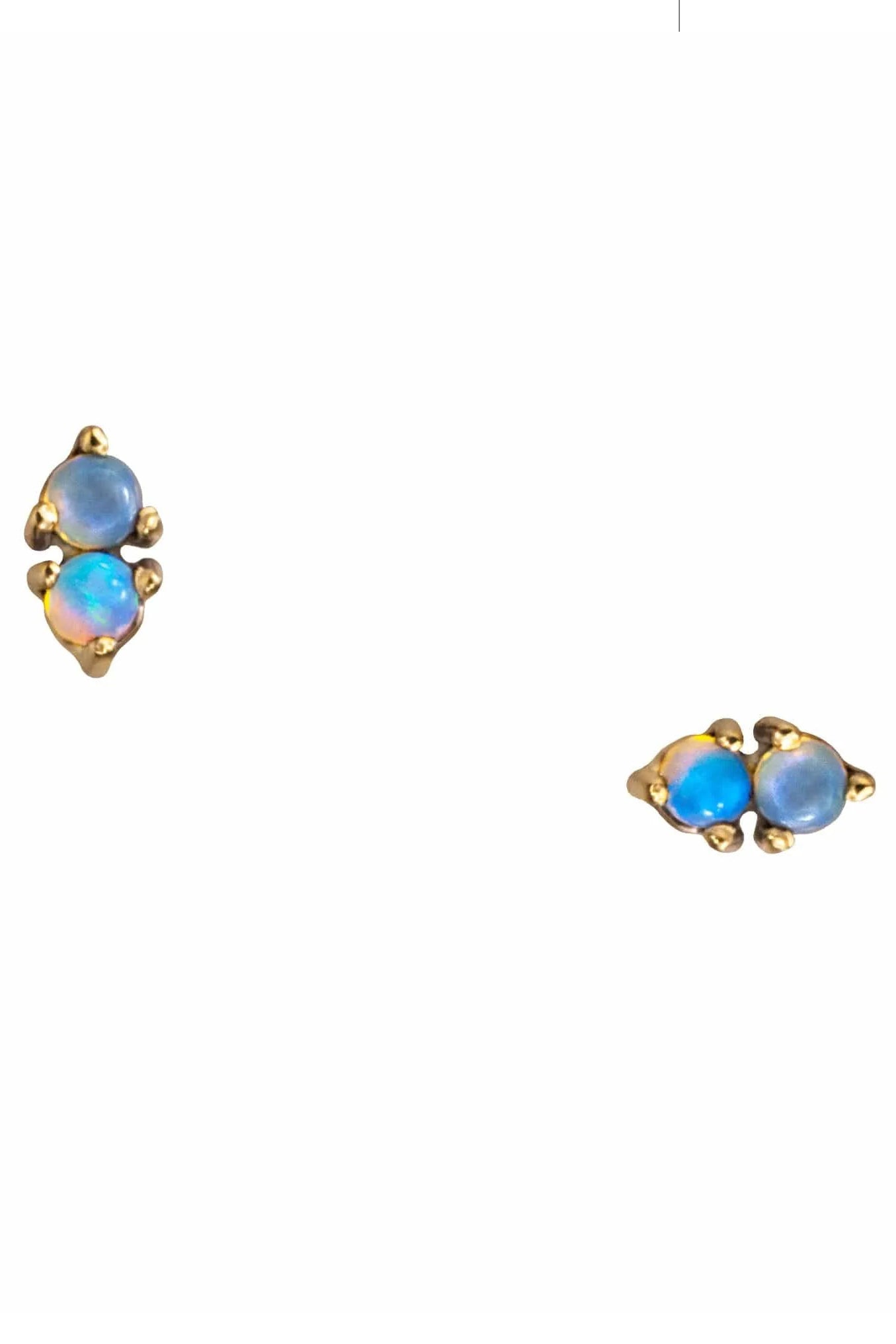 WWAKE-Opal Two-Step Earrings-YELLOW GOLD