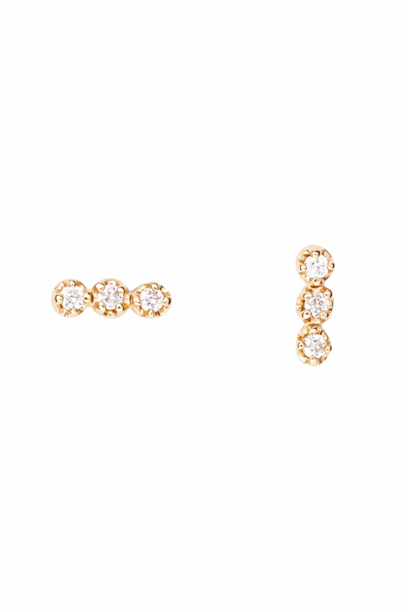 WWAKE-Diamond Beam Earrings-YELLOW GOLD