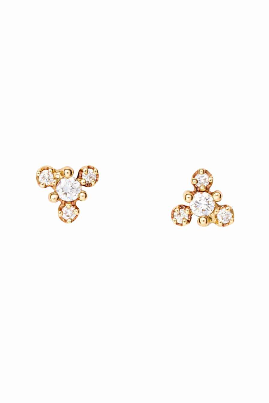 WWAKE-Diamond Burst Earrings-YELLOW GOLD