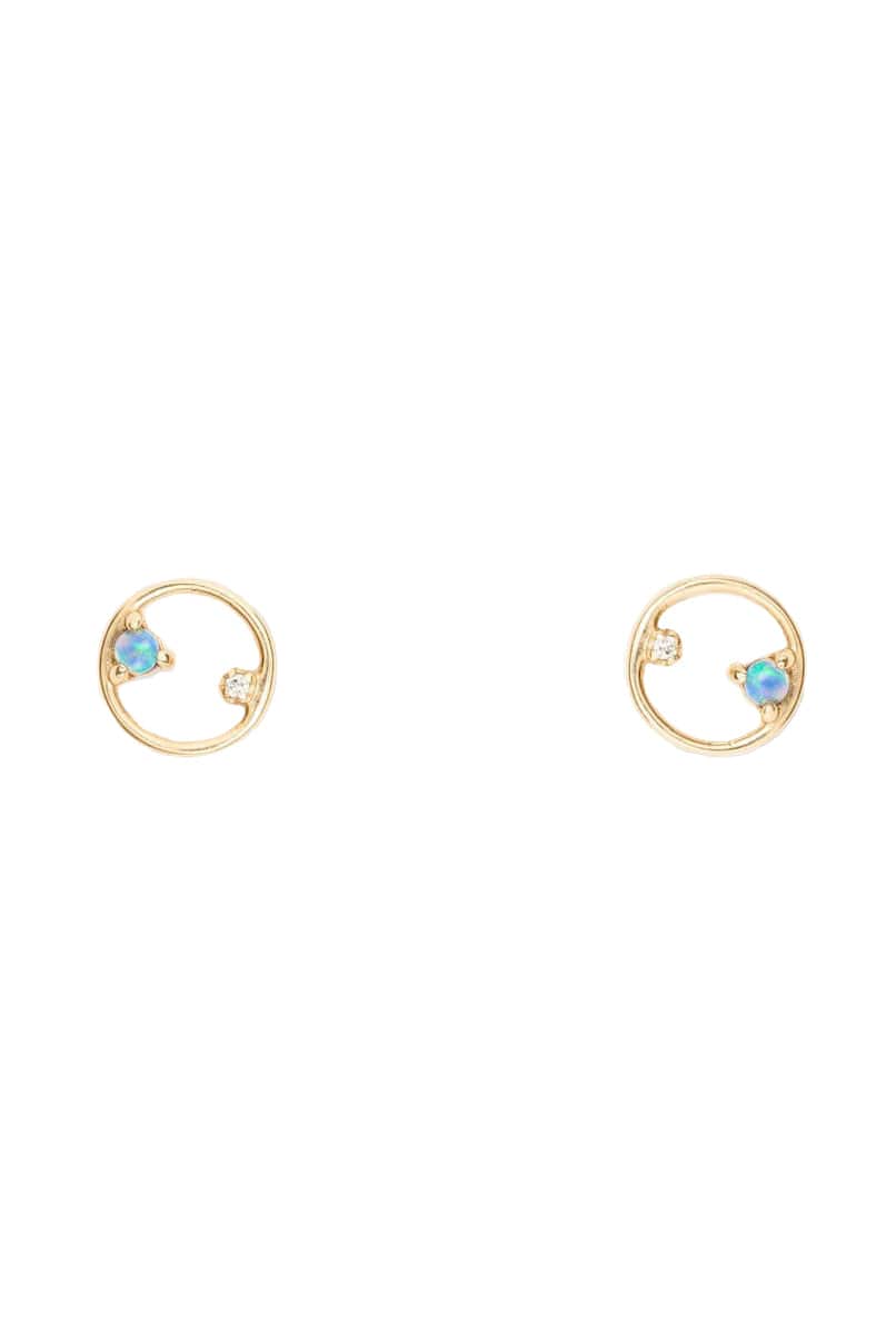WWAKE-Mini Circle Earrings-YELLOW GOLD