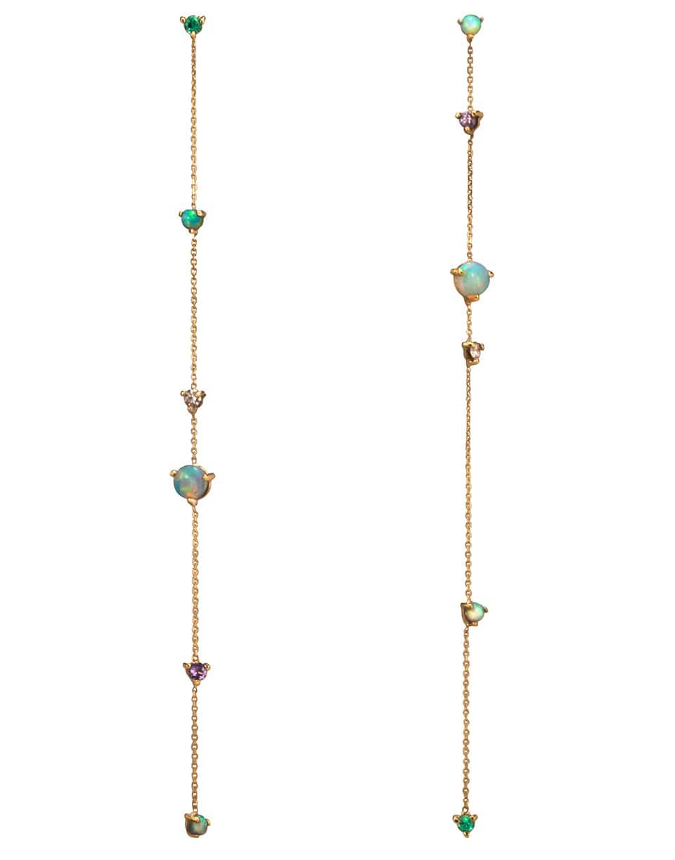 Opal, Emerald, Tanzanite Linear Earrings JEWELRYFINE JEWELEARRING WWAKE   