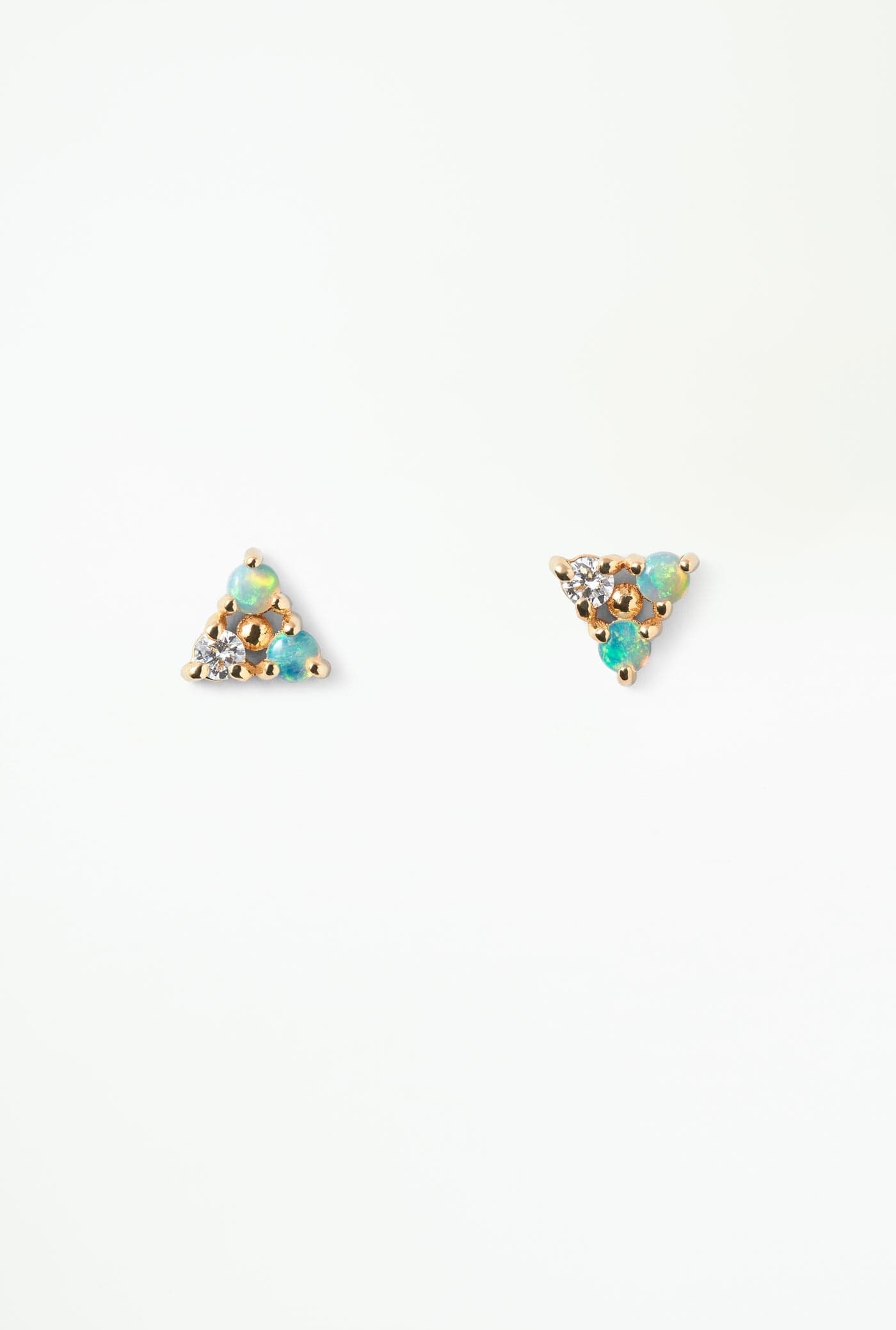 WWAKE-Tri-Opal and Diamond Earrings-YELLOW GOLD
