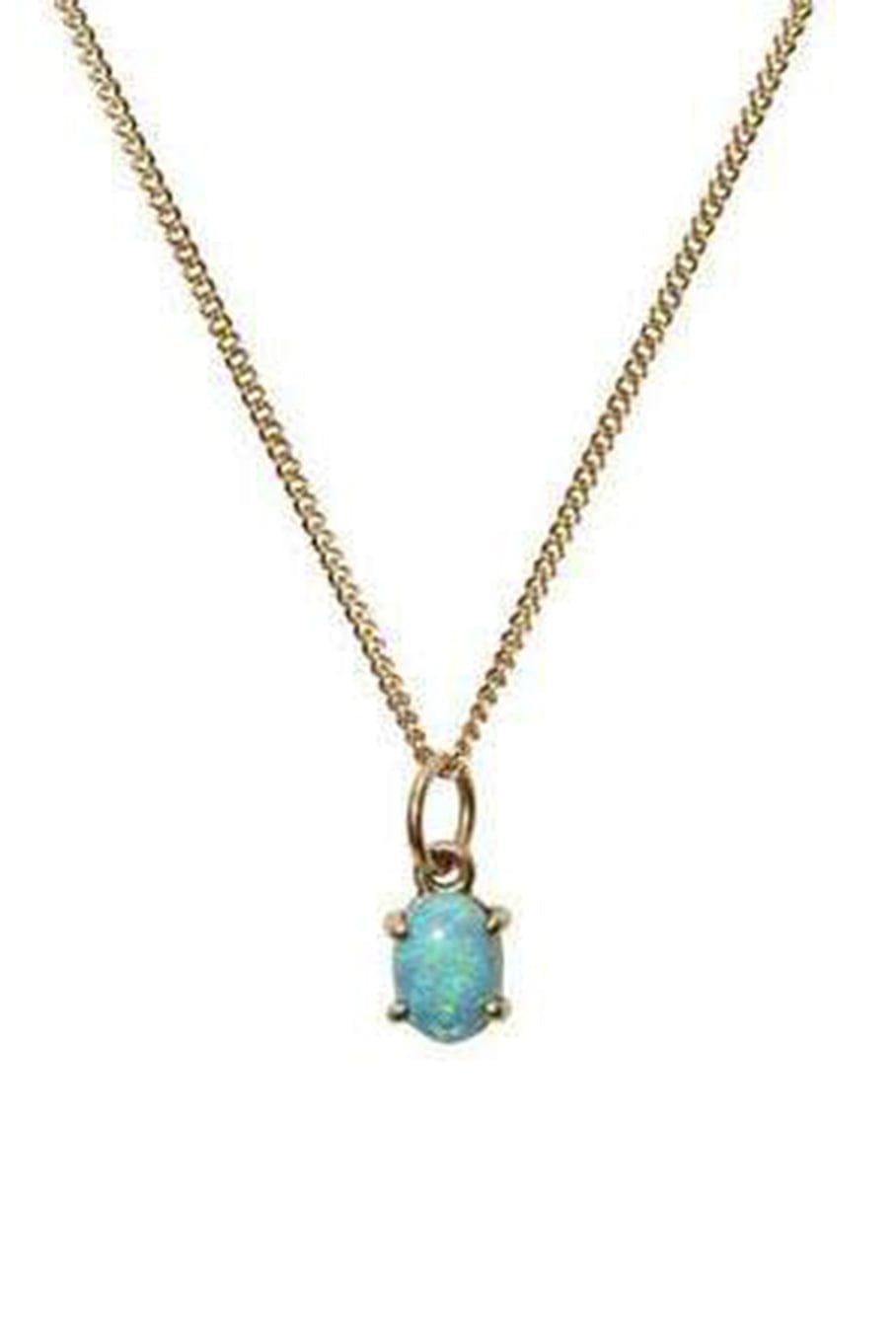 WWAKE-Limited Edition Small Opal Pendant Necklace-YELLOW GOLD