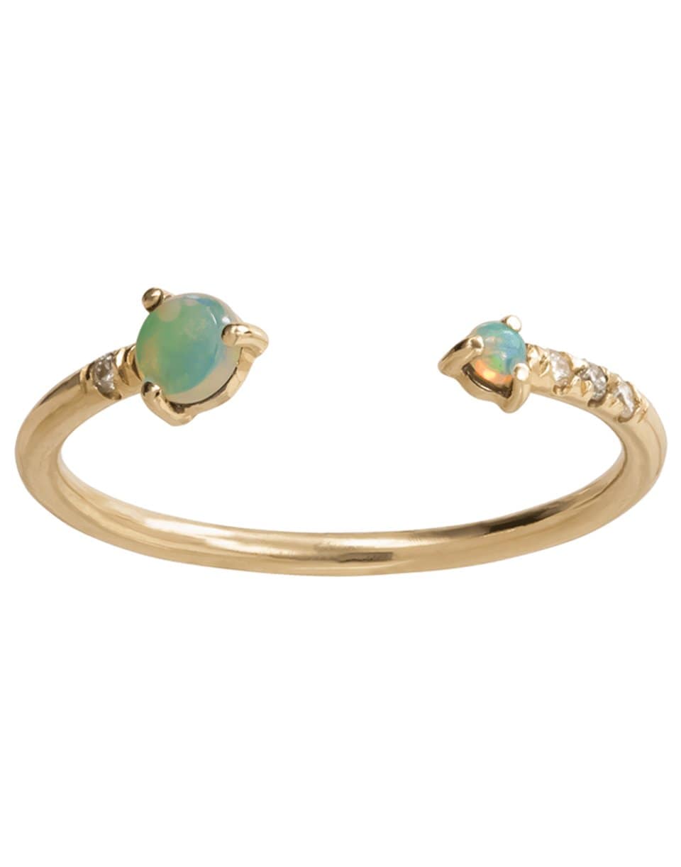 WWAKE-Open Opal and Diamond Ring-YELLOW GOLD