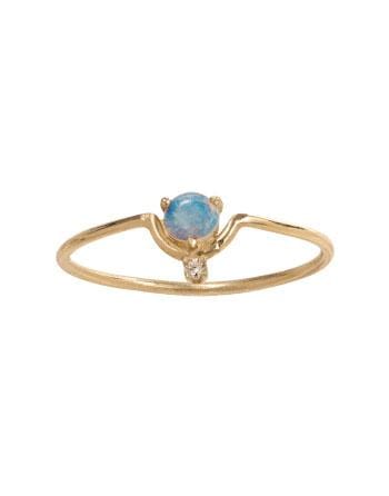 WWAKE-Nestled Opal and Diamond Ring-YELLOW GOLD