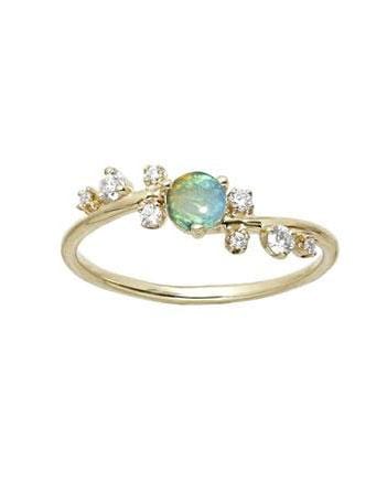 WWAKE-Crossover Opal and Diamond Ring-YELLOW GOLD
