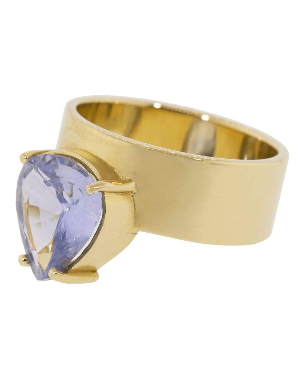 WWAKE-Pear Sapphire Monoloith Ring-YELLOW GOLD